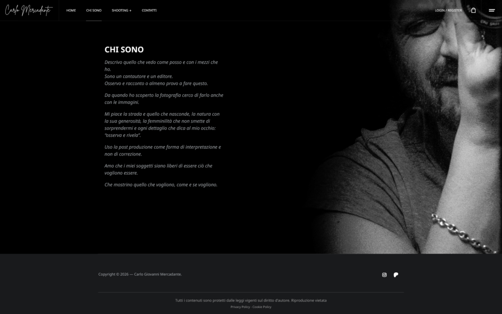 Sito web per fotografo: è online carlomercadante.it